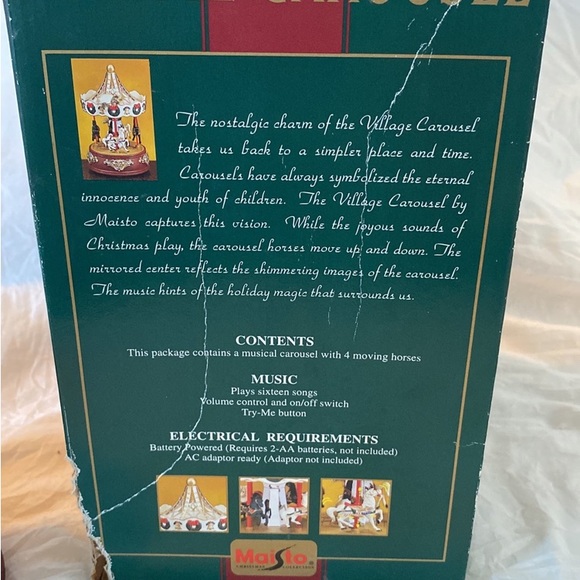 VTG Maisto Christmas Holiday Village Carousel Musical Animated Merry Go Round - Picture 5 of 11